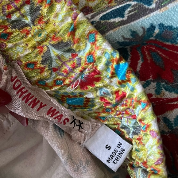 Johnny Was S Landa Printed Satin Drawstring Cargo Pants - Picture 8 of 8